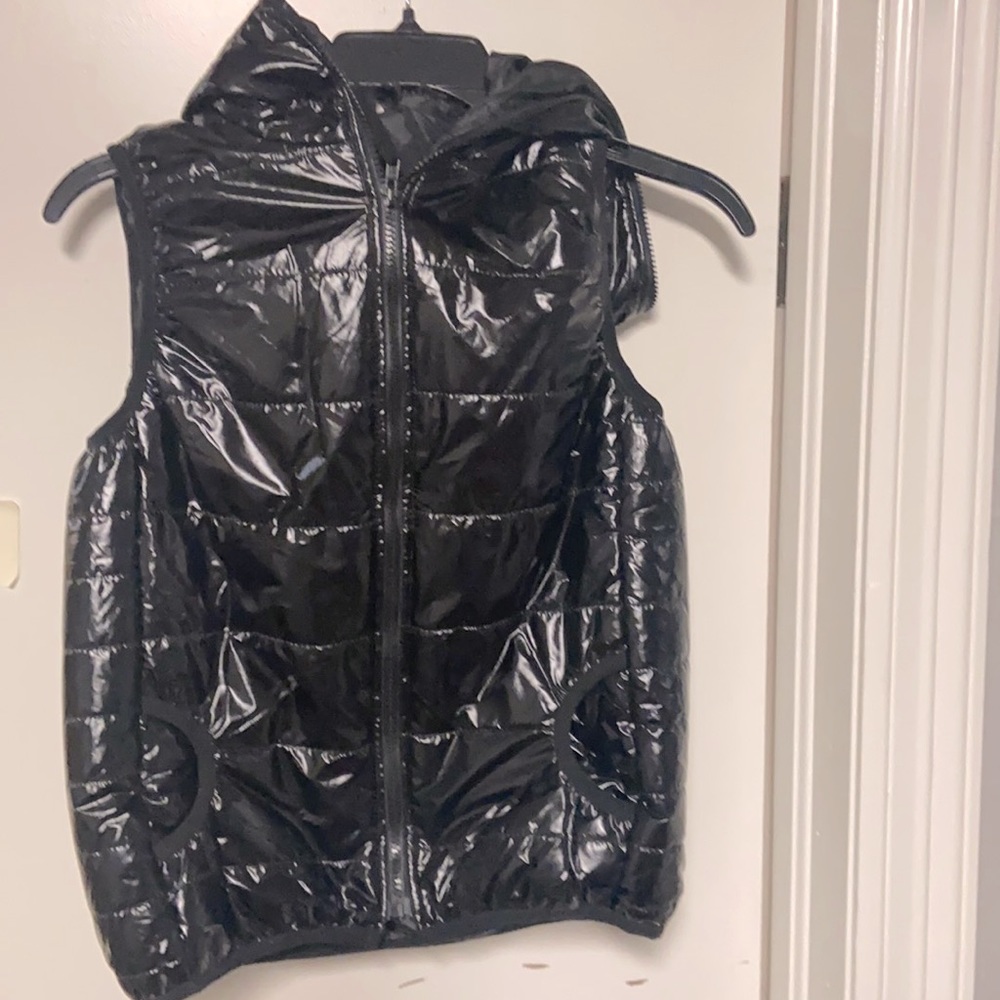 Girls Shiny Black Dress Vest sz 7-13